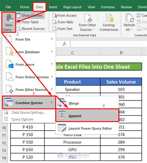 How To Merge Multiple Excel Files Into One Sheet 4 Methods