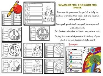 PEACE ️Acrostic - POEMS by ESL Classroom | Teachers Pay Teachers