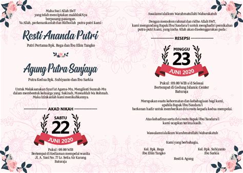 Template Undangan Pernikahan Custom Cdr Siap Edit