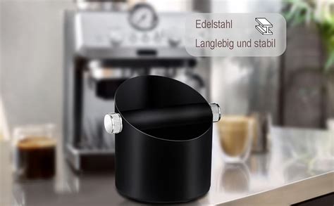 Amazon de Espresso Klopfbox Edelstahl abschlagbehälter für siebträger