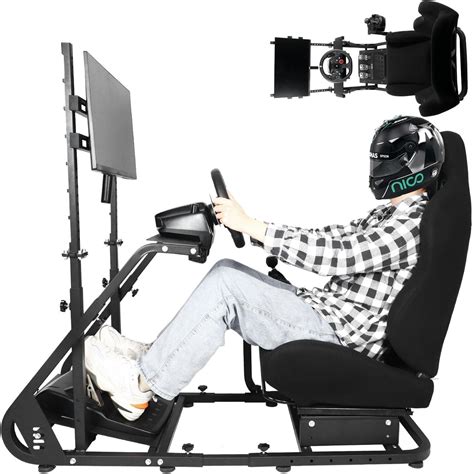 Dardoo Racing Simulator Cockpit With Monitor Stand Seat Fit G G