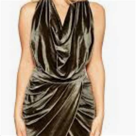 Naked Wardrobe Dresses Naked Wardrobe Velvet Halter Cowl Neck Dress