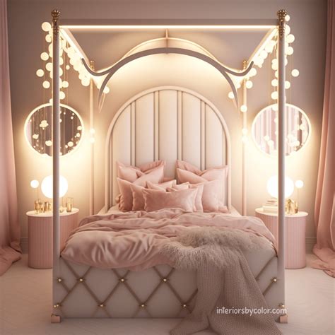 Pink Fantasy Bedroom Ideas With Four Post Bed Interiors By Color