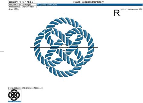 Marine Knot Machine Embroidery Design Sizes Royal Present Embroidery