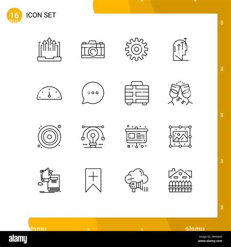 Conjunto de 16 iconos modernos de la interfaz de usuario símbolos