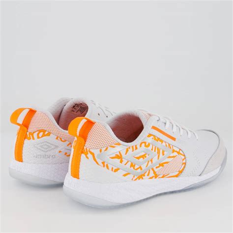 Chuteira Umbro Pro 5 Bump Polar Magma Futsal Branca E Laranja FutFanatics