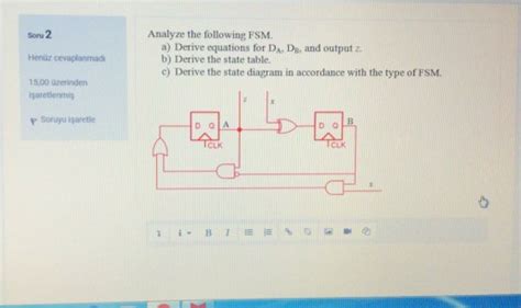 Solved Soru 2 Henüz cevaplanmad Analyze the following FSM a Chegg