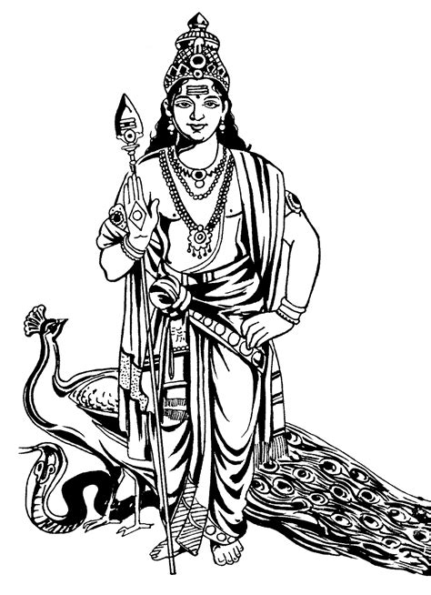 Lord Murugan Line Drawing Clip Art Library