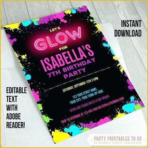 47 Neon Party Invitations Templates Free | Heritagechristiancollege