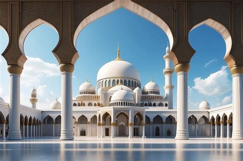 Premium Photo 3d Rendering Of Islamic Mosque Background