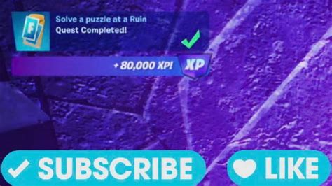 Solve A Puzzle At A Ruin Fortnite Youtube