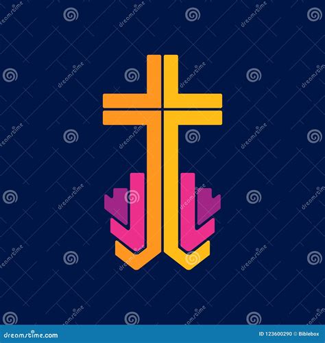 Church Logo Christian Symbols Cross Of The Savior Jesus Christ Stock