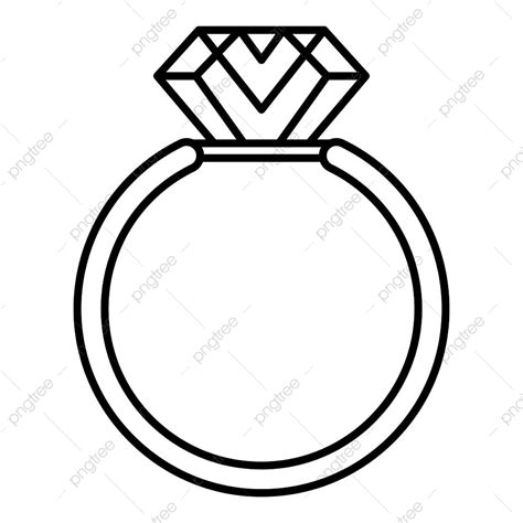 Gemstone Ring Icon Outline Vector, Gemstone Drawing, Ring Drawing, Outline Drawing PNG and ...