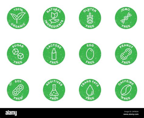 Allergen Free Icons Set Common Allergens Dietary Allergens Icons