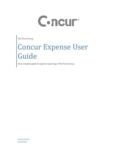 Pdf Concur Users Guide Dokumentips