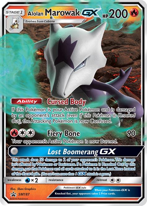 Marowak De Alola Gx Pok Mon Myp Cards