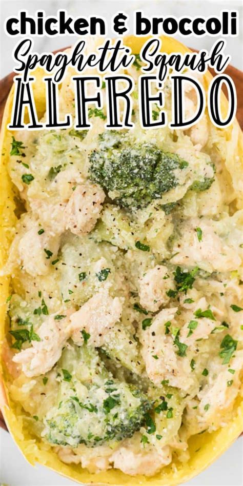 Chicken And Broccoli Alfredo Spaghetti Squash Recipe