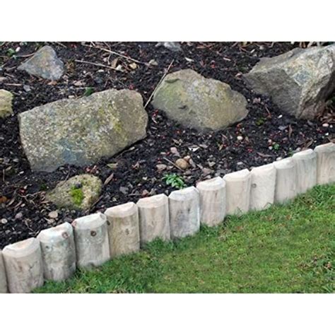 Kingfisher LOG2 23 cm/9-Inch Log Roll Garden Edging - Grey | Garden ...