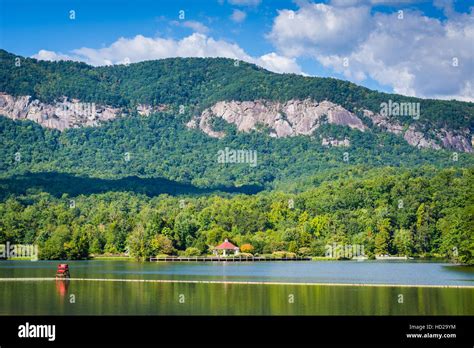 Lake Lure And Mountains In Lake Lure North Carolina Stock Photo Alamy