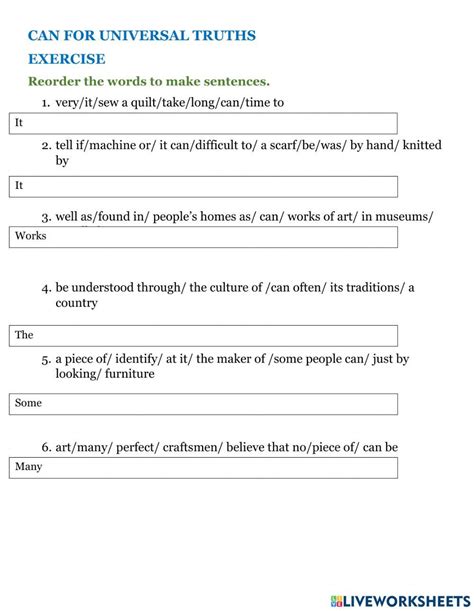 Can For Universal Truths Worksheet Live Worksheets Worksheets Library