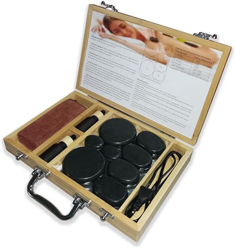 Amazon Bestnewie Hot Stone Massage Kit Warmer And Heater Set For Spa Therapy Basalt