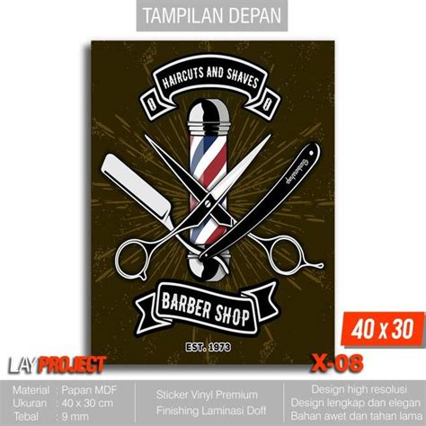 Jual Hiasan Dinding Poster Kayu Wall Decor Barbershop Design X8 Shopee Indonesia