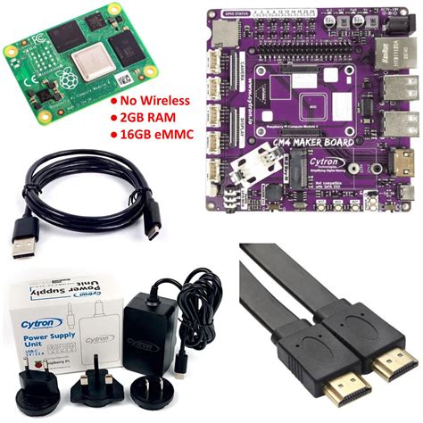 Raspberry Pi Cm4 No Wireless 2gb Ram 16gb Emmc And Kits