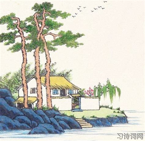 客至诗配画 舟过安仁诗配画 登金陵凤凰台诗配画 大山谷图库