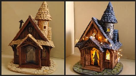 Diy Witch House Using Cardboarddiy Halloween Haunted Househalloween