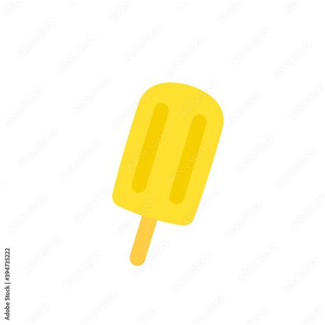 Yellow popsicle icon. Clipart image isolated on white background. Stock ...