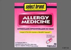 Pink And White Capsule 44-107 44-107 - Select Brand Allergy Medicine 25mg Capsule