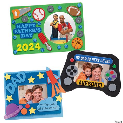 Fathers Day Picture Frame Magnet Craft Kit Assortment Makes 36