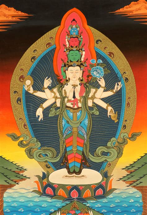 Samantamukha Avalokiteshvara Bodhisattva Of Compassion Exotic India Art
