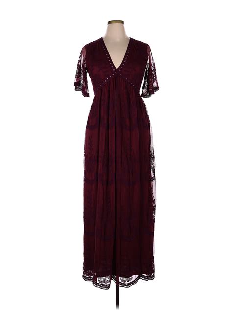 Pink Blush 100 Polyester Solid Maroon Burgundy Casual Dress Size Xl