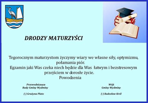 Wydminy Życzenia dla Maturzystów