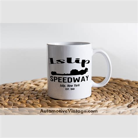 Islip Speedway Islip New York Drag Racing Coffee Mug Automotive Vintage