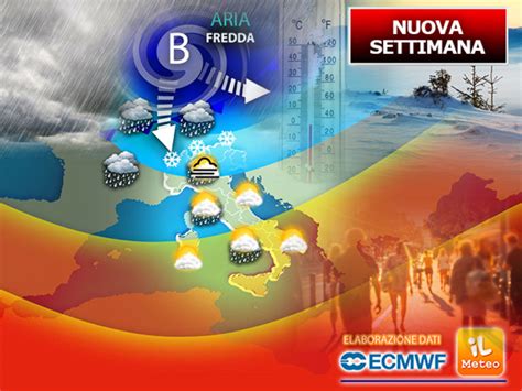 Meteo Settimana da Lunedì Piogge e clima più mite poi svolta Fredda