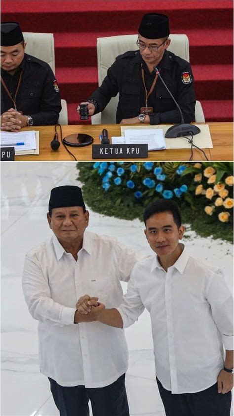 FOTO Detik Detik KPU RI Pukul Palu Sahkan Prabowo Gibran Presiden Dan