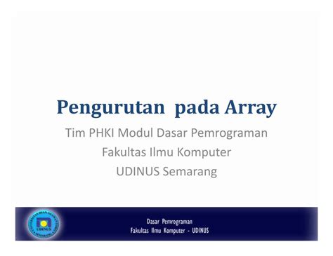 PDF Pengurutan Pada Array Dinus Ac Iddinus Ac Id Repository Docs