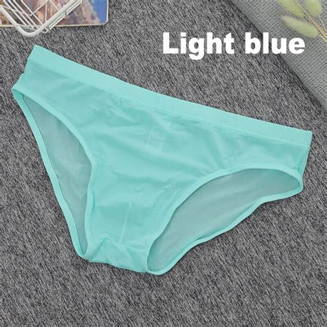 Mens Sexy Briefs Low Rise Ice Silk Panties Knickers Bikini Underwear