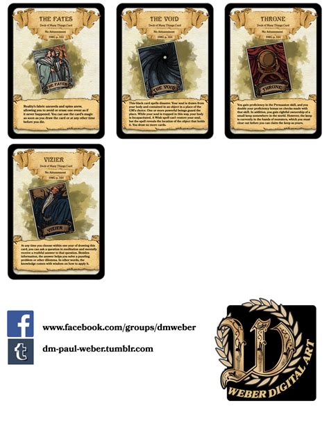 Dm Paul Weber — Deck Of Many Things Cards All 22 Cards From The