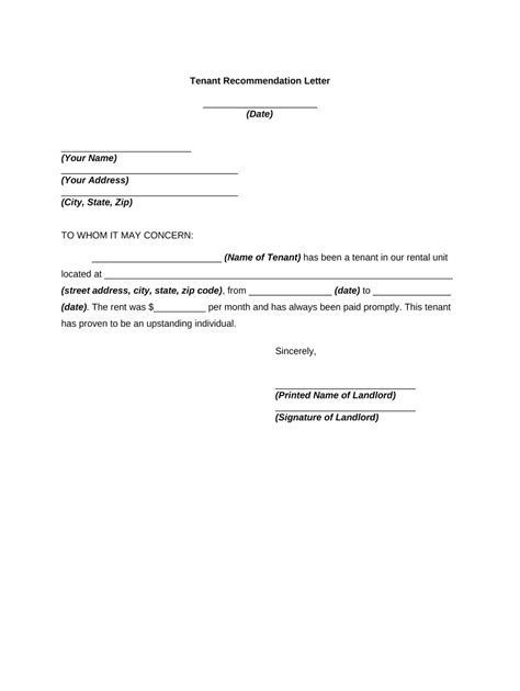 Tenant Letter Of Recommendation Fill Out Sign Online Dochub