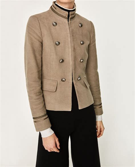 Image 2 Of Buttoned Military Blazer From Zara Abrigos Zara Blazer