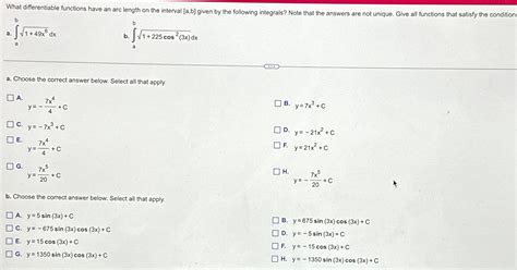 Solved What Differentiable Functions Have An Arc Length On