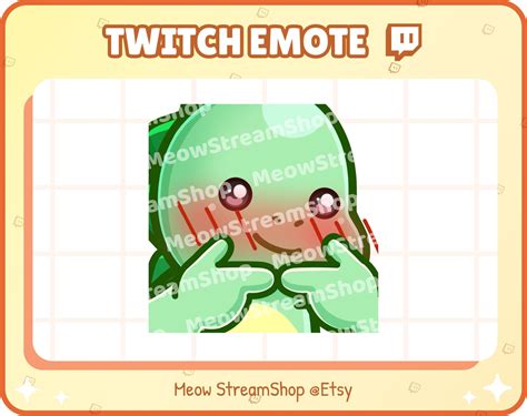 Twitch Emote Cute Dino Shy UWU Embarrassed Touching Finger Emotes