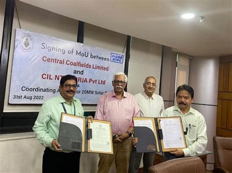 Coal India Limited News CIL NTPC Urja Private Limited CCL Signs MoU