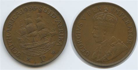 Südafrika 1 Penny One Penny 1936 G9518 Ship Dromedaris King