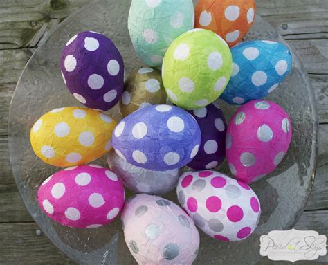 Diy Paper Mache Easter Eggs Peridot Skies