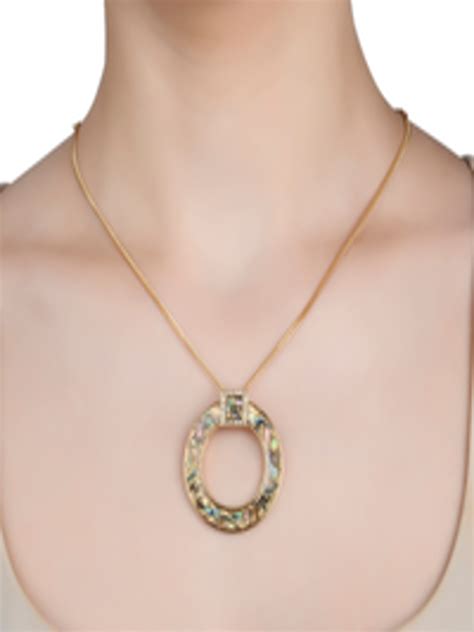 Buy Lilly And Sparkle Gold Toned Chain With Hollow Circular Multi Colored