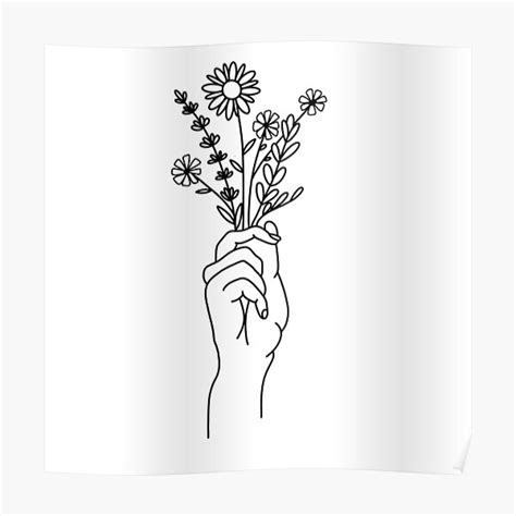 Hand Holding Flowers Poster For Sale By Chelseadavid Redbubble